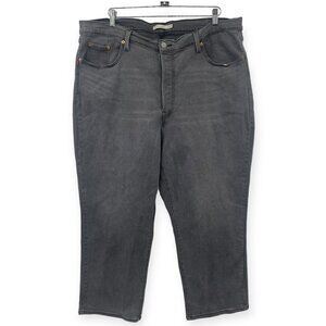 Levi's Ribcage Straight Ankle Jeans Women Size 22W Gray Denim Stretch Slim Capri